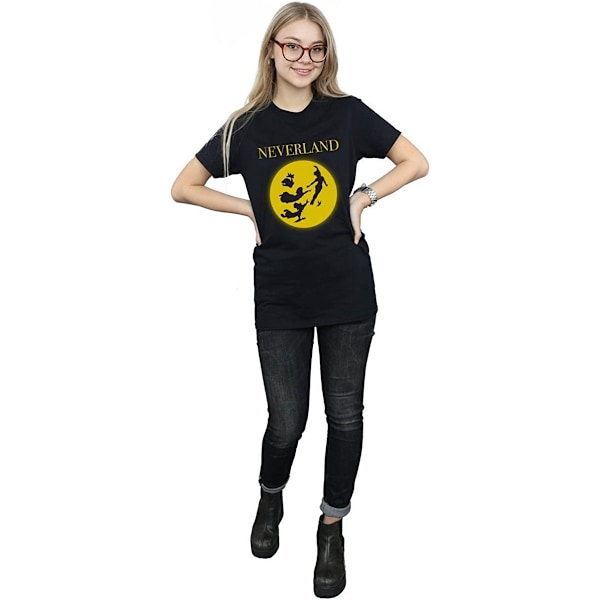 Peter Pan Dam/Kvinnor Måne Bomull T-shirt L Svart Black L