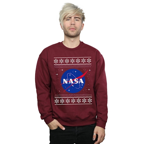 NASA Classic Fair Isle Sweatshirt M Burgundy för män Burgundy M