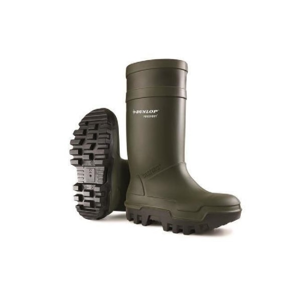 Dunlop C662933 Purofort Thermo + Full Safety Wellington / Dam Green 5 UK