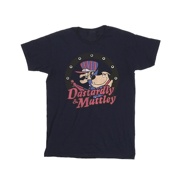 Wacky Races Herr Dastardly Och Mutley Cirkel T-Shirt M Marinblå Navy Blue M