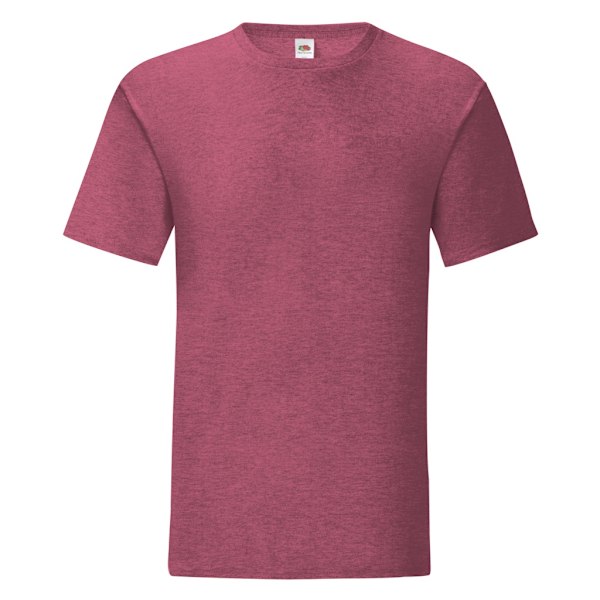 Fruit Of The Loom Iconic T-shirt för män (5-pack) M Heather Bur Heather Burgundy M