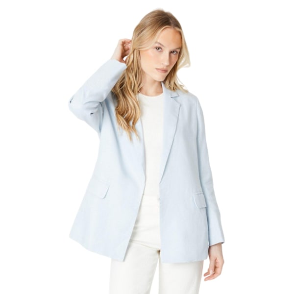 Dorothy Perkins Dam/Dam Linen-Look Boyfriend Blazer 10 UK Blue 10 UK