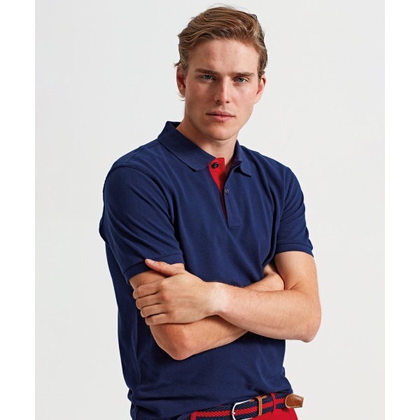 Asquith & Fox Herr Classic Fit Pikétröja XL Marinblå/röd Navy/ Red XL