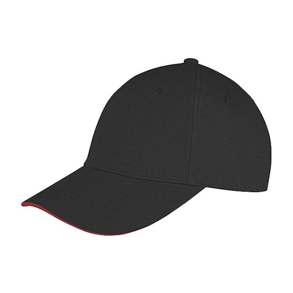 Result Memphis Sandwich Peak Cap för män, One Size, Svart/Röd Black/Red One Size
