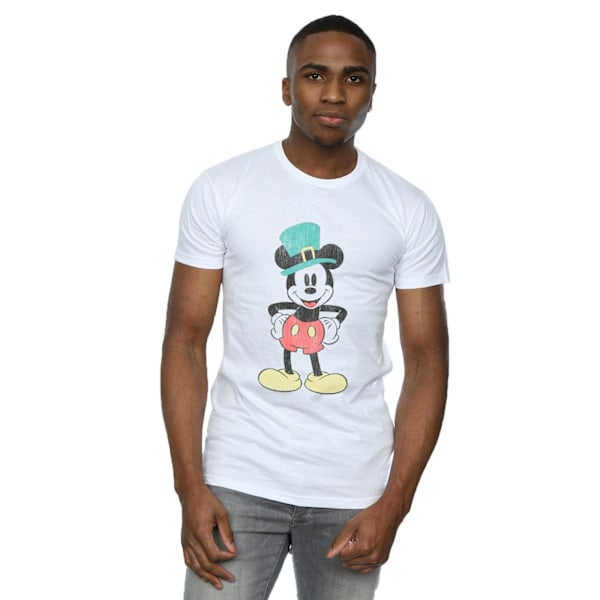 Disney Herr Mickey Mouse Leprechaun Hat T-Shirt 5XL Vit White 5XL