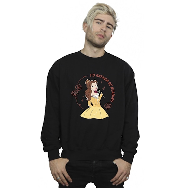 Disney Herrar Skönheten och Odjuret Jag Skulle Hellre Läsa Sweatshirt Black XL