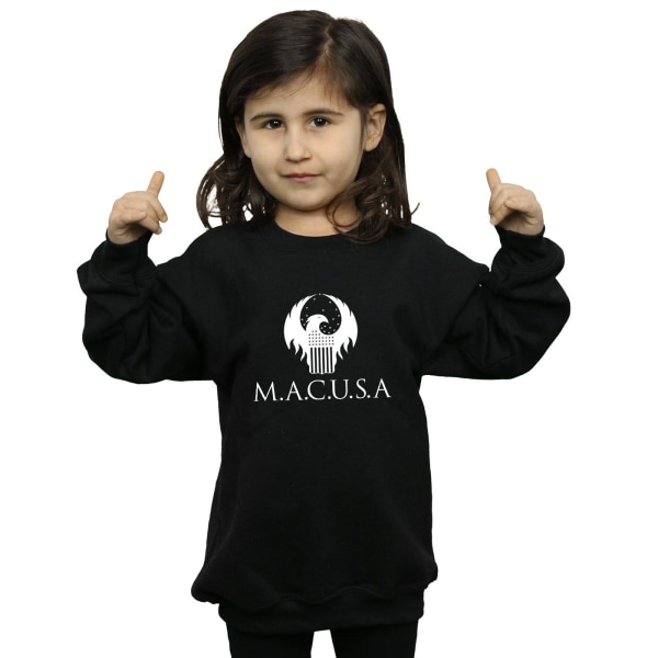 Fantastic Beasts Girls MACUSA Logo Sweatshirt 7-8 Years Black Black 7-8 Years