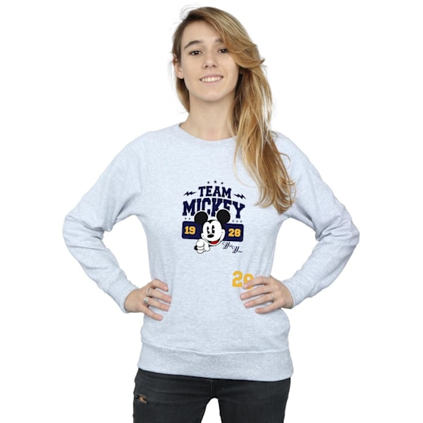 Disney Dam/Kvinnor Mickey Mouse Team Mickey Sweatshirt M Heat Heather Grey M