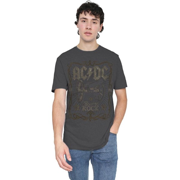 AC/DC Unisex Vuxen Rock Label T-Shirt S Kolgrå Charcoal S