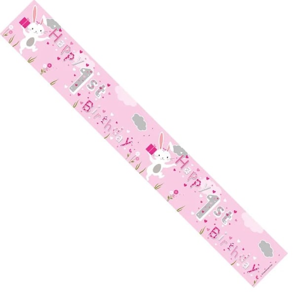 Apac Elefant 1:a födelsedagsbanners (12-pack) En storlek Vit/Rosa White/Pink One Size