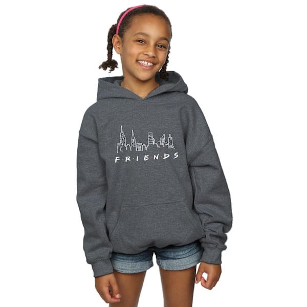 Friends Girls Skyline Logo Hoodie 3-4 år Mörkgråmelerad Dark Heather Grey 3-4 Years