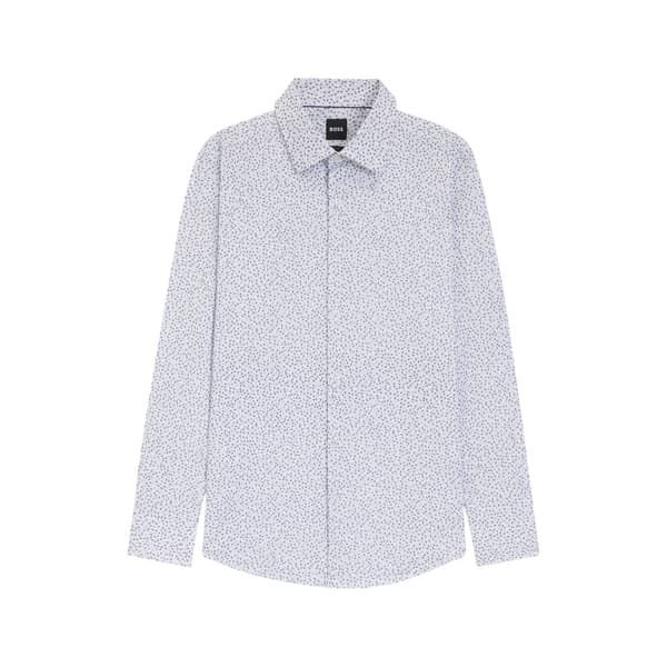 Boss Herrskjorta Micro-Dot Regular Långärmad 16in Blå Blue 16in