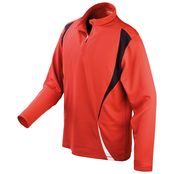 Spiro Unisex Adult Trial Zip Neck Training Top S Röd/Svart/Vit Red/Black/White S