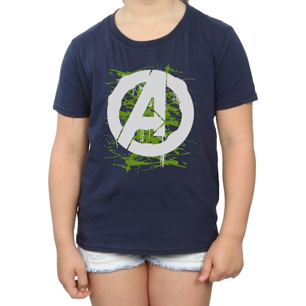 Marvel Girls Avengers A Logo Bomull T-shirt 12-13 år Marinblå Navy Blue 12-13 Years