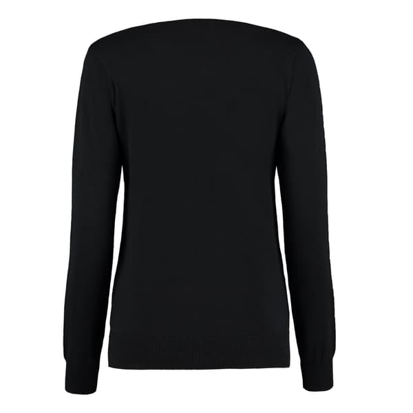 Kustom Kit Dam/Damer Arundel V-ringad långärmad tröja topp Black 8 UK