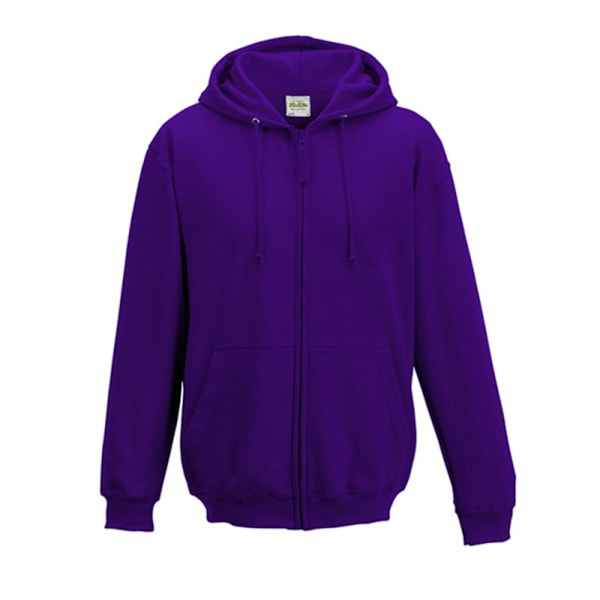 Awdis Plain Mens Hooded Full Zip Hoodie / Zoodie XL Lila Purple XL