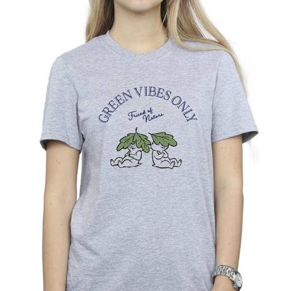 Disney Dam/Kvinnor Chip ´n Dale Green Vibes Only Bomull Pojkvän Sports Grey L