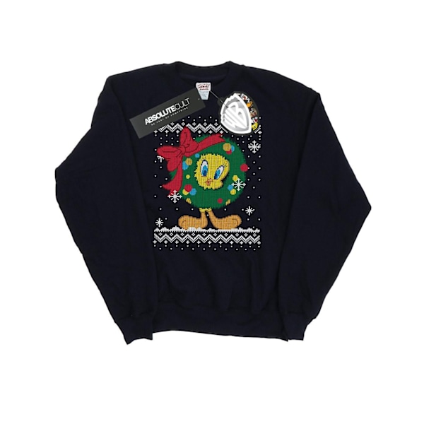 Looney Tunes Dam/Damer Tweety Pie Jul Fair Isle Sweatshirt Black M