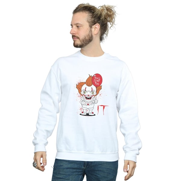 It Mens Chibi You´ll Float Too Sweatshirt L Vit White L