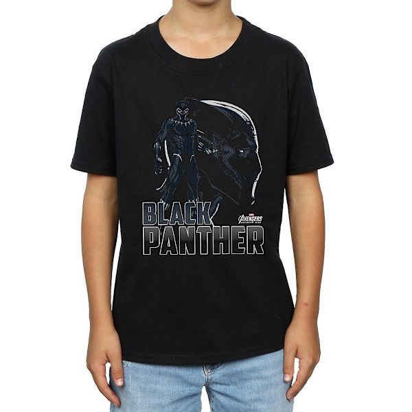 Avengers Infinity War Boys Black Panther Bomull T-shirt 7-8 år Black 7-8 Years