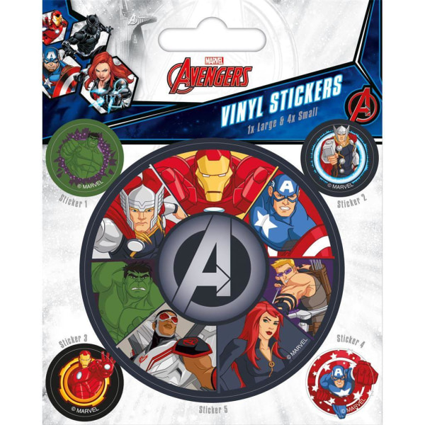 Avengers vinylklistermärken (paket med 5) One Size Flerfärgad Multicoloured One Size