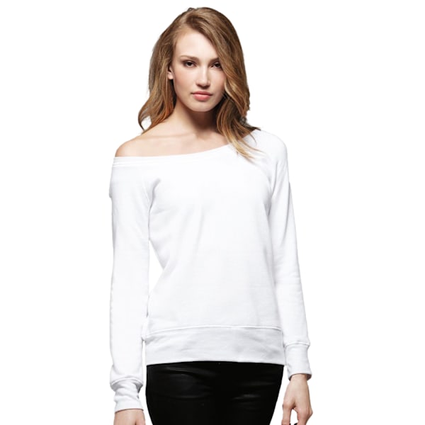 Bella Dam/Kvinnor Triblend Slouchy Wideneck Sweatshirt S Soli Solid White Triblend S