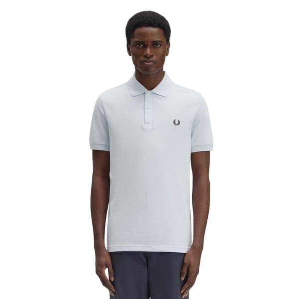 Fred Perry Herr Logotyp Bomull Pikétröja M Isblå Ice Blue M