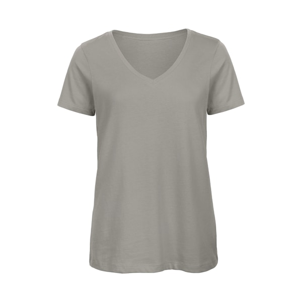 B&C Dam/Damer Inspire Ekologisk Bomull V-ringad T-shirt 10 UK L Light Grey 10 UK