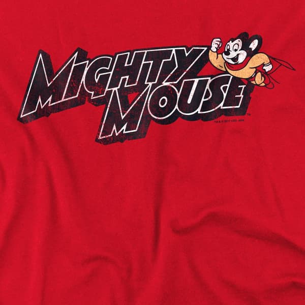Mighty Mouse Herr Might Logo T-Shirt S Röd Red S