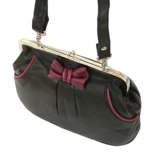Eastern Counties Leather Amelia Läderhandväska One Size Svart/ Black/Wine One Size