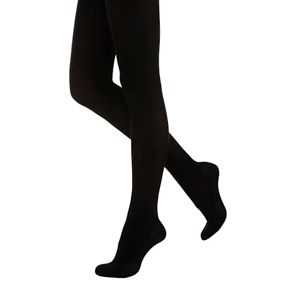 Silkeslena dam/dam 300 Denier utseende fleece tights (1 par Black Small (32”-36”)