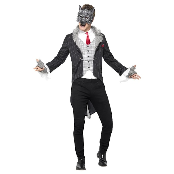Smiffys Unisex Vuxen Deluxe Stora Stygga Vargen Kostymset M Grå/Blå Grey/Black M