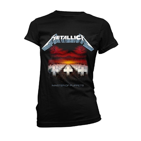 Metallica Dam/Kvinnor Master Of Puppets Tracks T-Shirt XL Bla Black XL