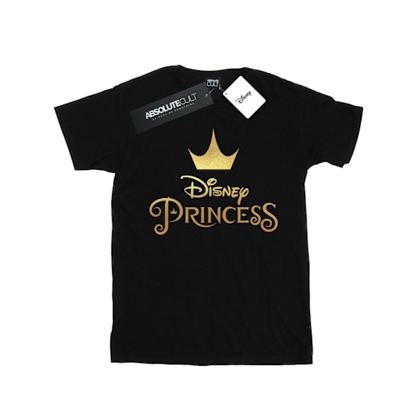 Disney Dam/Damer Princess Crown Logo Bomull Boyfriend T-Shi Black S