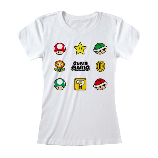 Super Mario Dam-/Damartiklar T-shirt XL Vit White XL