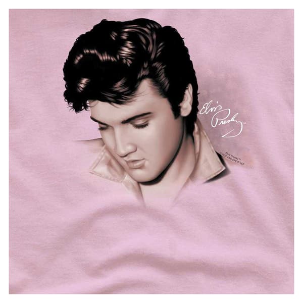 Elvis Presley Herr T-shirt Looking Down S Rosa Pink S