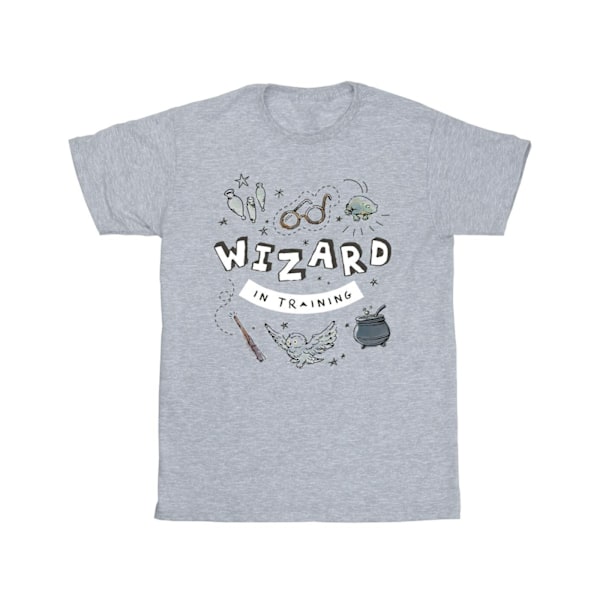 Harry Potter Boys Wizard In Training T-Shirt 7-8 år Sports G Sports Grey 7-8 Years