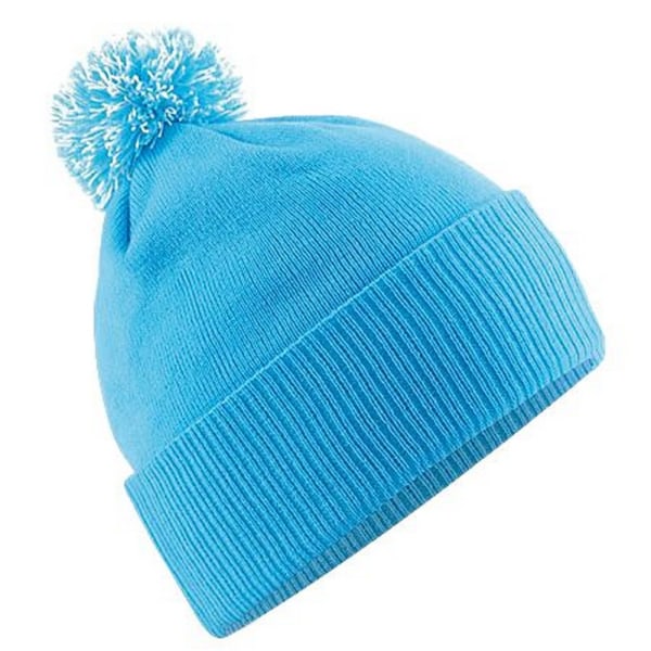 Beechfield Girls Snowstar Duo Extreme Winter Hat One Size Surf Surf Blue/Off White One Size