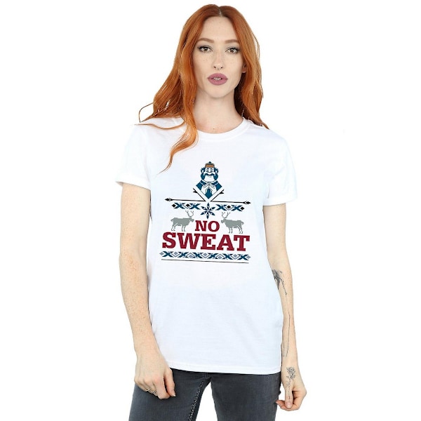 Frozen Dam/Damer Ingen Svett Oaken Bomull Pojkvän T-shirt XL White XL