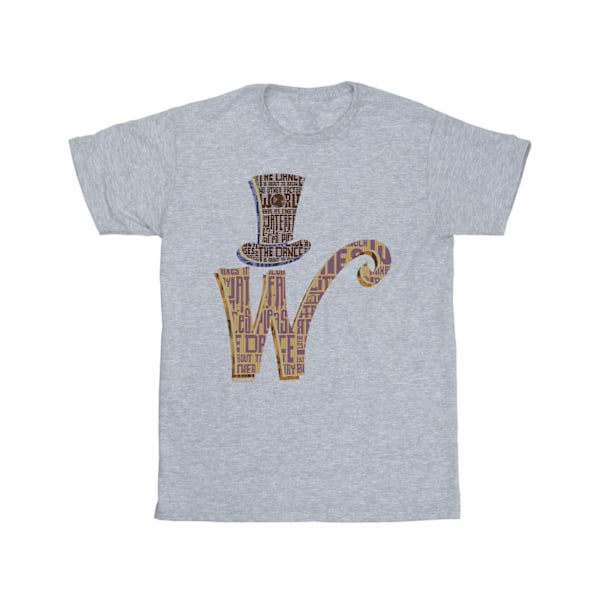 Willy Wonka Girls W Logo Hat Bomull T-shirt 9-11 År Sport Grå Sports Grey 9-11 Years