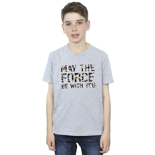 Star Wars Boys May The Force Infill T-Shirt 7-8 år Sports Grå Sports Grey 7-8 Years