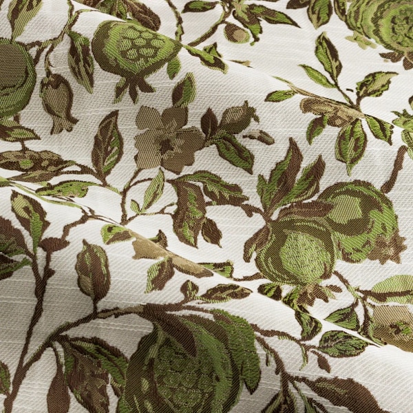 Wylder Jacquard Granatäpple Blommiga Blyertsveckade Gardiner 228cm Green 228cm x 228cm