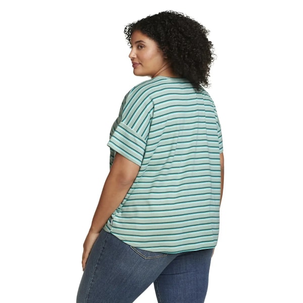 Eddie Bauer Womens/Ladies Favorite Stripe Drop Shoulder Short-S Dragonfly XXL