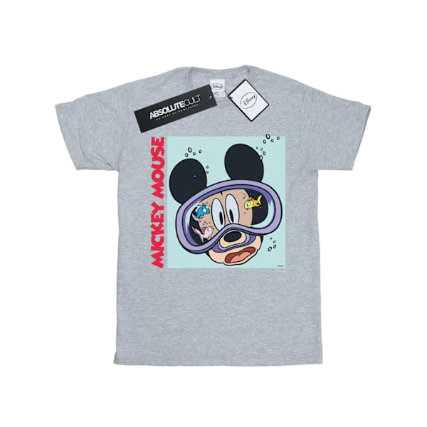 Disney Dam/Damer Mickey Mouse Under Water Bomull Boyfriend Sports Grey XL