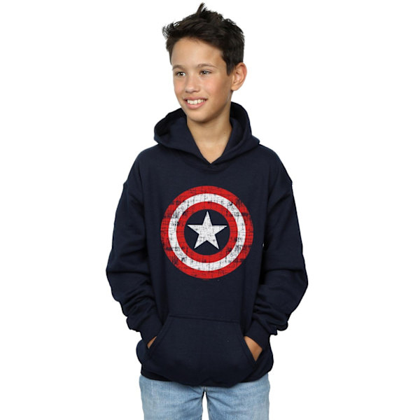 Marvel Boys Avengers Captain America Repad Sköld Hoodie 9- Navy Blue 9-11 Years