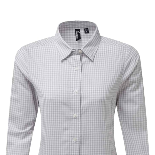 Premier Dam/Dam Maxton Check Långärmad Skjorta XXL Silver Silver/White XXL