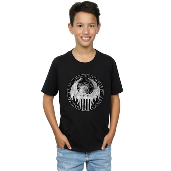 Fantastiska vidunder Pojkar Distressed Magical Congress T-shirt 5-6 år Black 5-6 Years