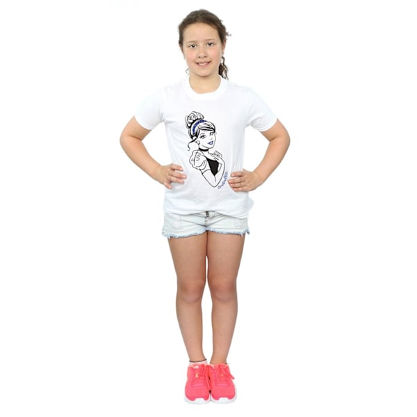 Disney Princess Girls Askungen Glitter Bomull T-shirt 9-11 År White 9-11 Years