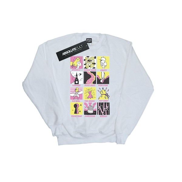 Disney Mens Tinkerbell Squares Sweatshirt XL Vit White XL