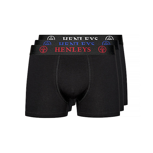 Henleys Mens Trilock Boxer Shorts (3-pack) XL Svart Black XL